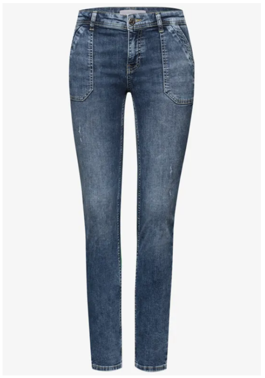 Jane Casual Fit Jeans - Medium Blue Destroy Washed