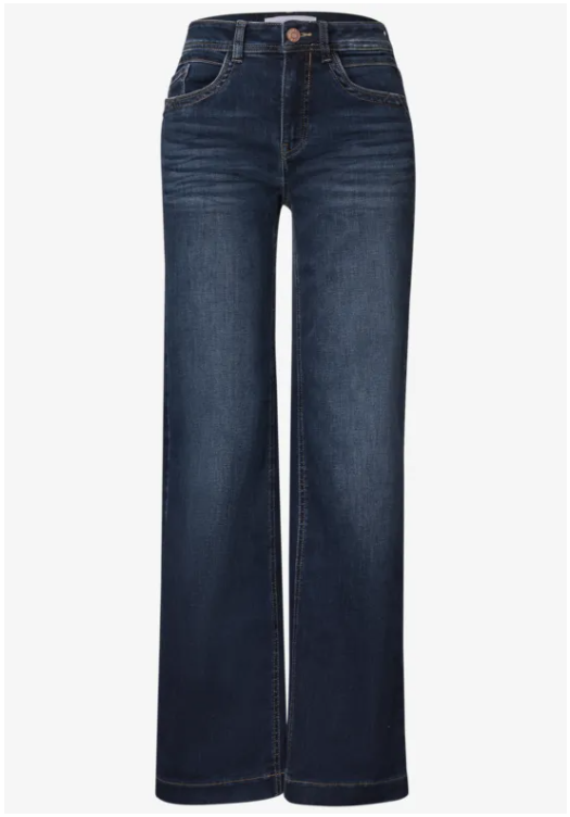 Emee HW Wide Leg Jeans - Dark Blue