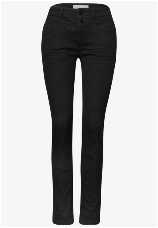 Jane Mid Waist Slim Jeans - Black