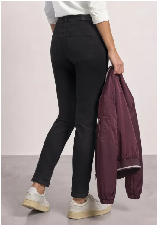 Jane Mid Waist Slim Jeans - Black