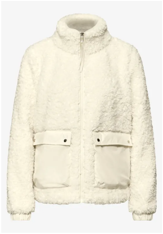 Mat Mix Teddy Jacket - Eggshell