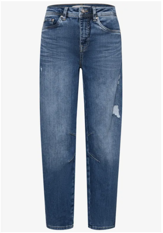 Riley Barrel Relaxed Fit - Medium Blue Destory Washed