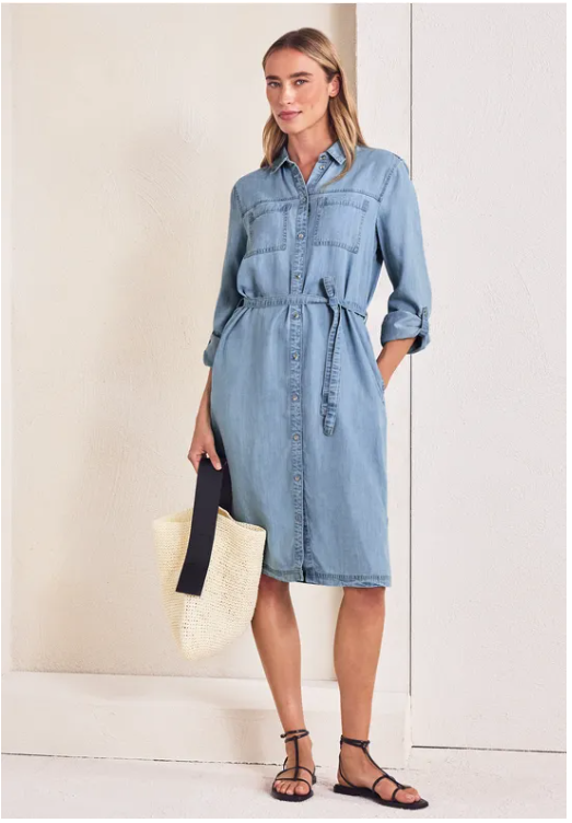 Shirt Dress - Light Blue Soft Wash