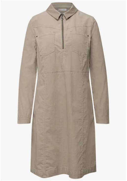 Cordury Dress W. Sipper - Beige