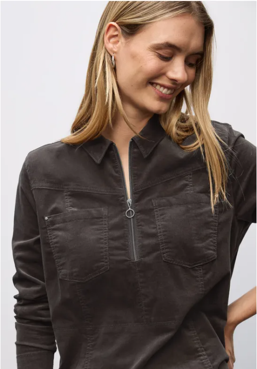Cordury Dress W. Sipper - Brown