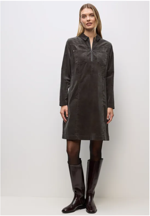 Cordury Dress W. Sipper - Brown