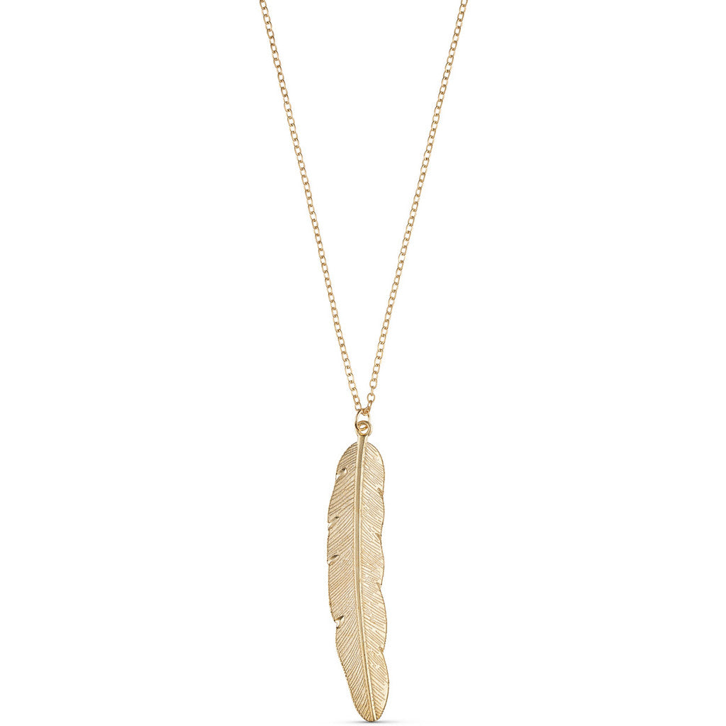 Feather Necklace - Gold