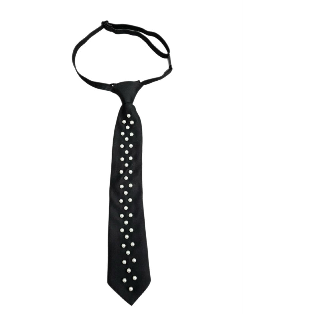 Tie With Pearls - Black