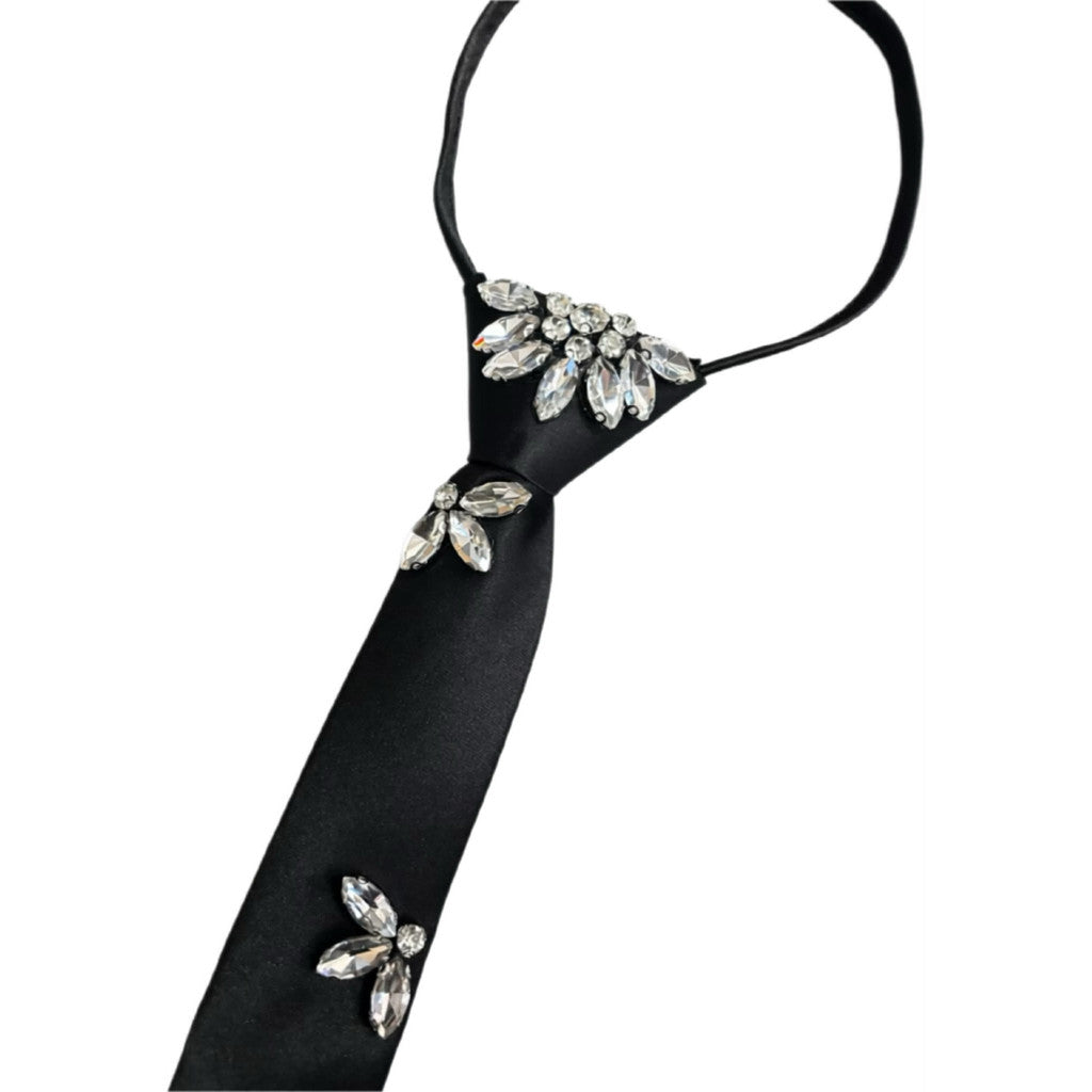Tie With Flower - Black