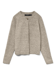 MARINA LS O-NECK CARDIGAN - Birch Melange