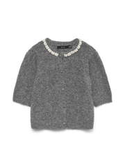 OCEAN JEWELLERY CARDIGAN - Medium Grey Melange