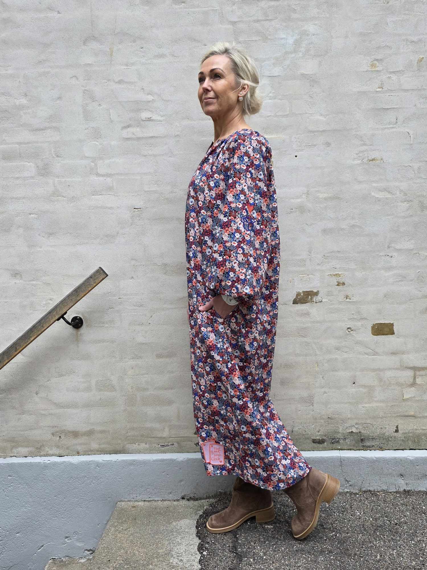 The Champagne Long Dress - Flower Print