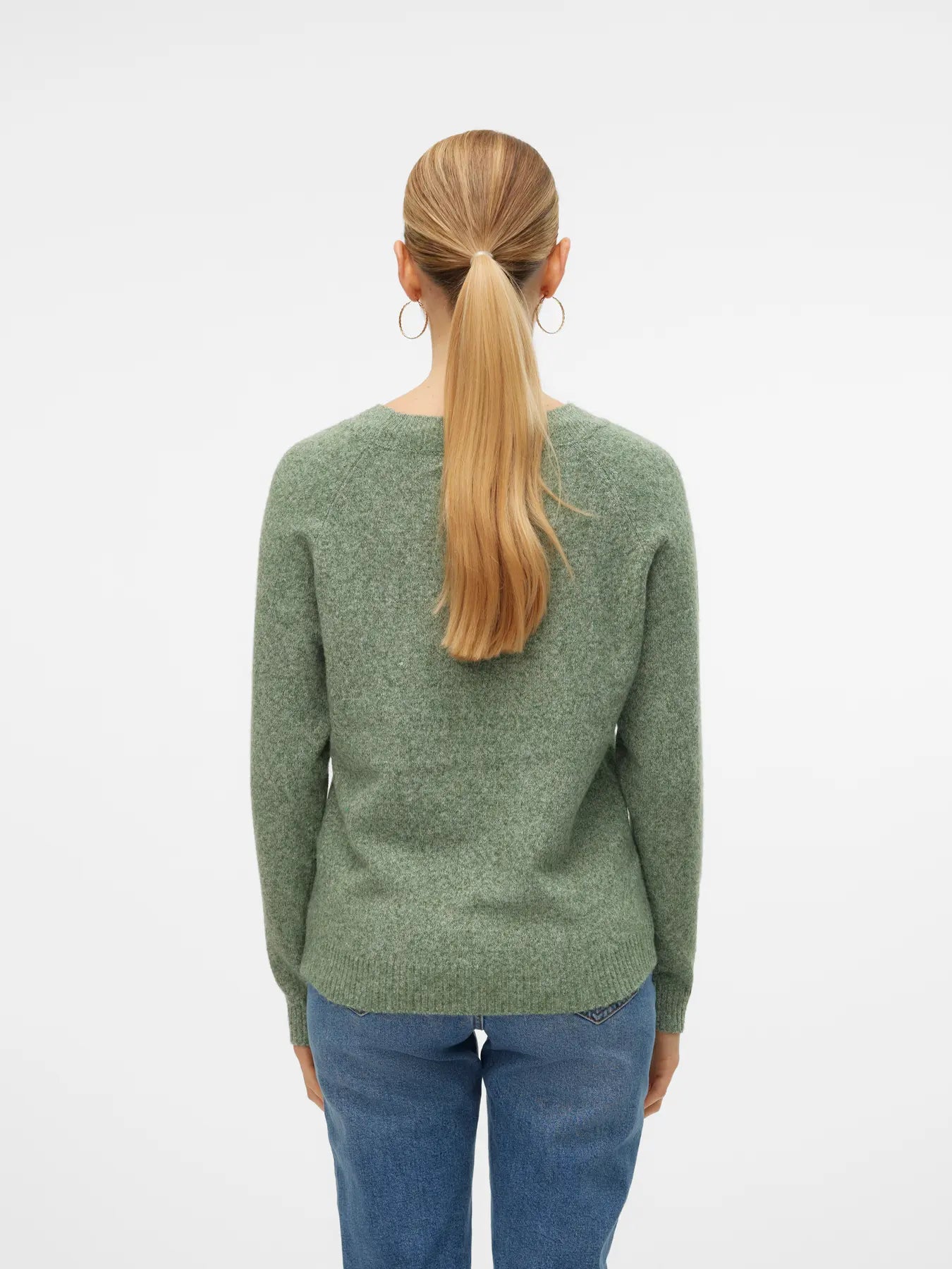DOFFY O-NECK BLOUSE - Laurel Wreath MELANGE