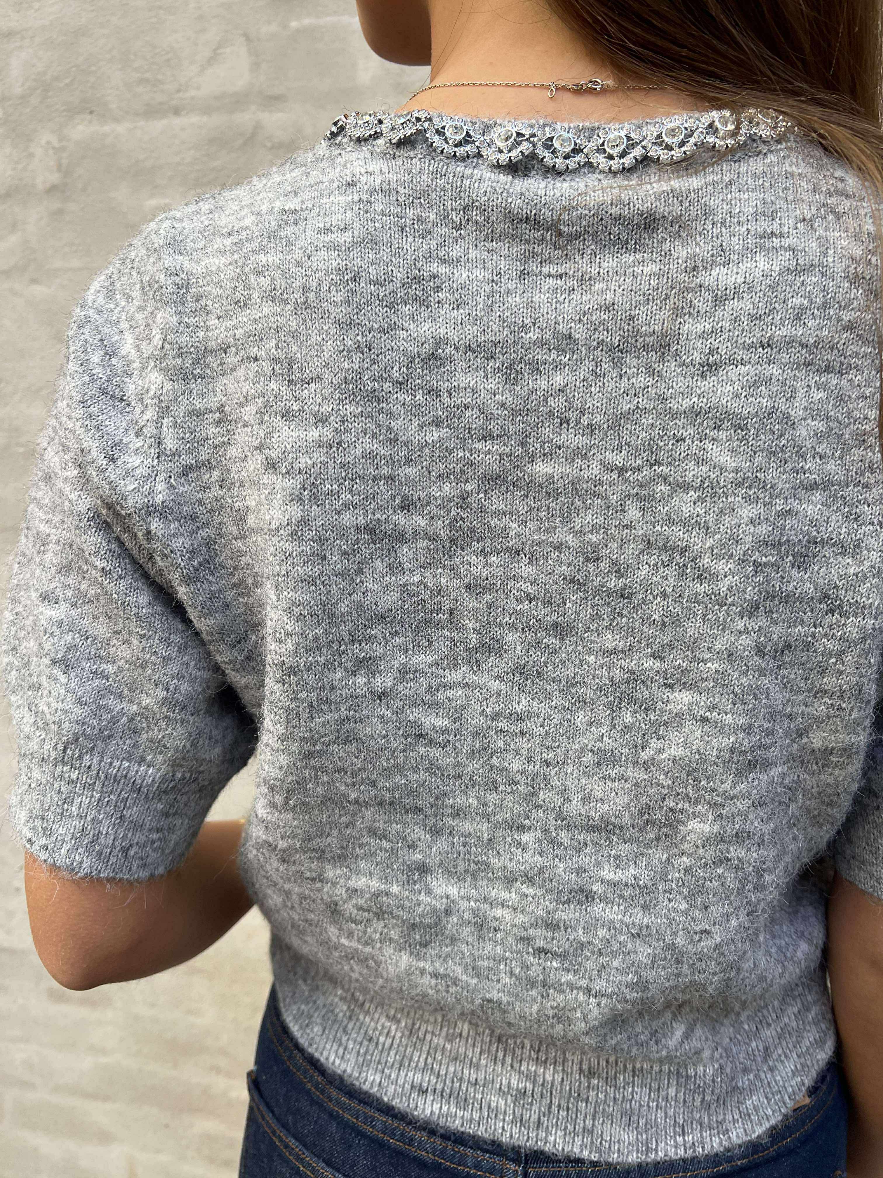 ALVA LIFE EMBEL CARDIGAN - Medium Grey Melange/SILVER