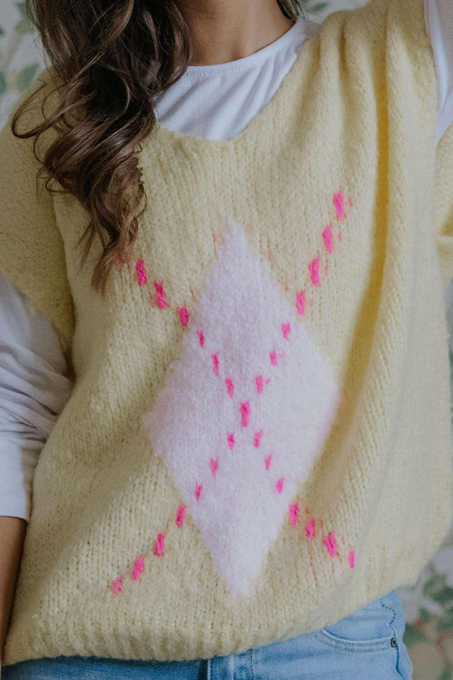 Viola Knit Vest - Yellow