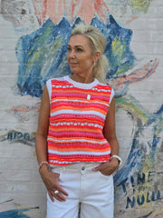 Milla Vest - Orange/Rosa/Vit