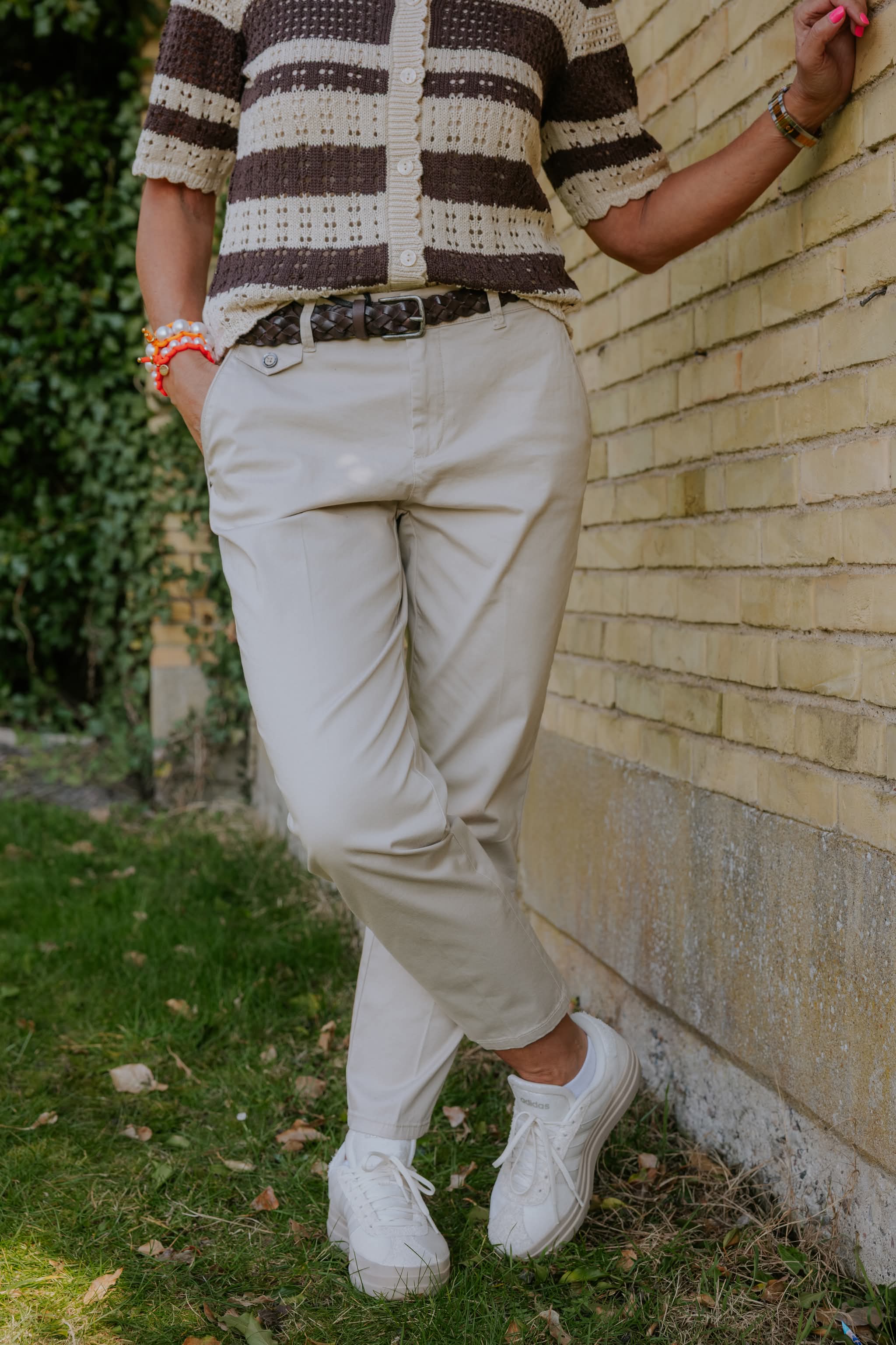 Chino Peach Twill - Cobble Stone