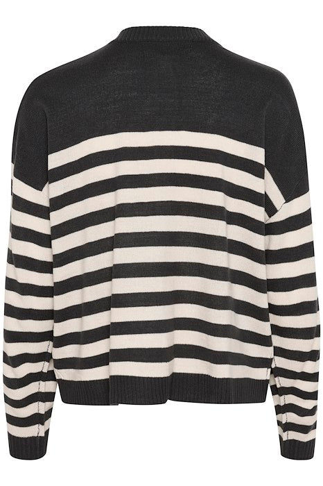 Bay cardigan phantom/whitecap stripe