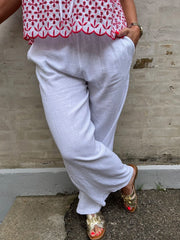 Anette linen pant white