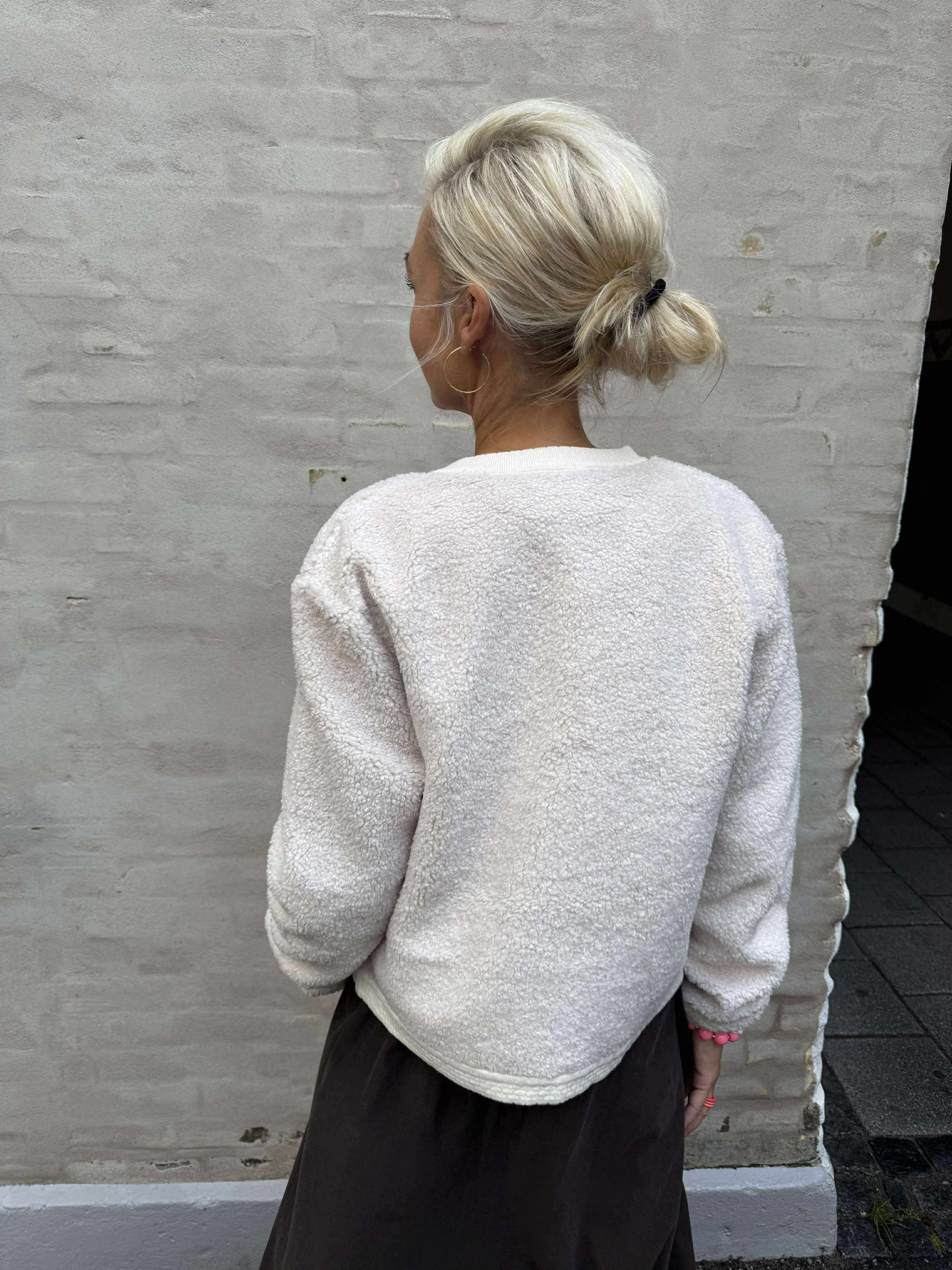 Limo Fluffy Knit Cardigan - Creme