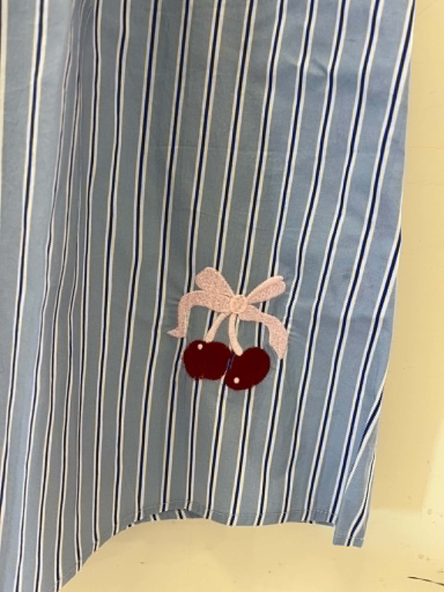 Cherry Dress - Light Blue Print