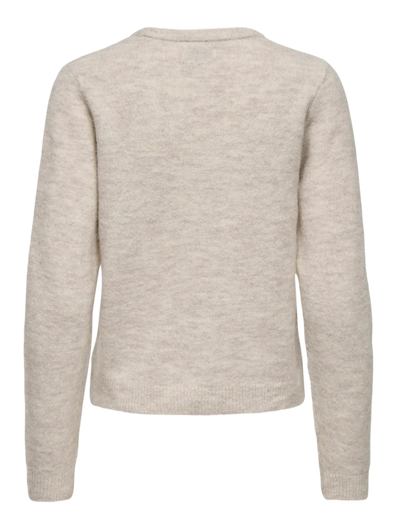 MARINA L/S O-NECK PULLOVER - Beige MELANGE