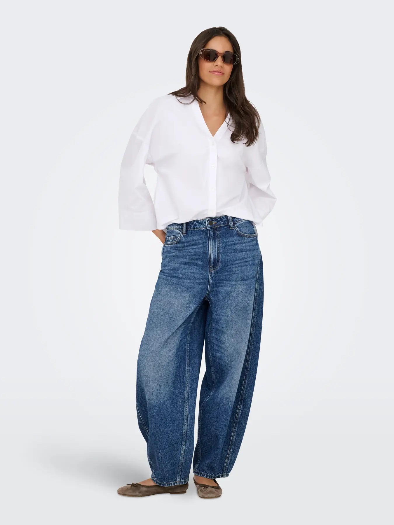 JDYSUSIE MW BARREL - Medium Blue Denim