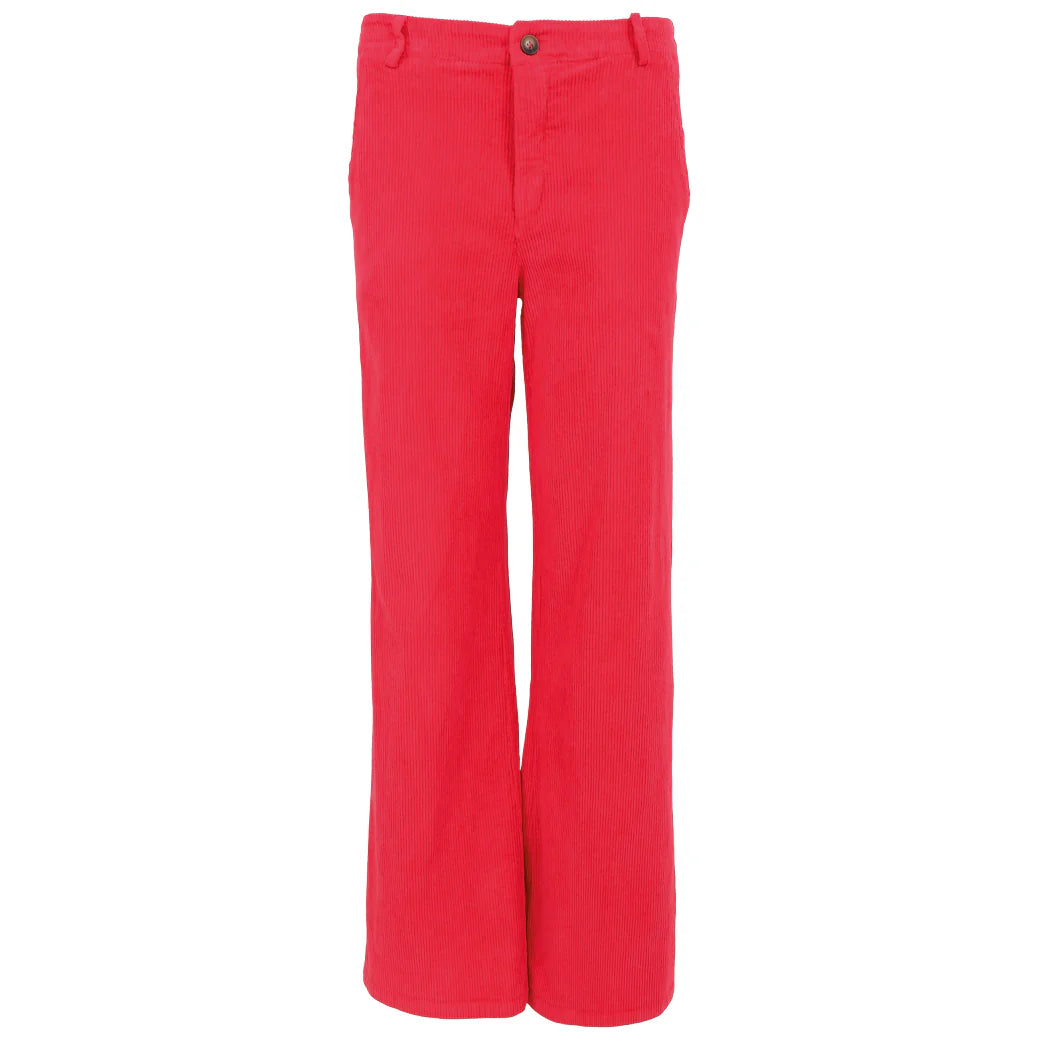 Cora corduroy box pant red