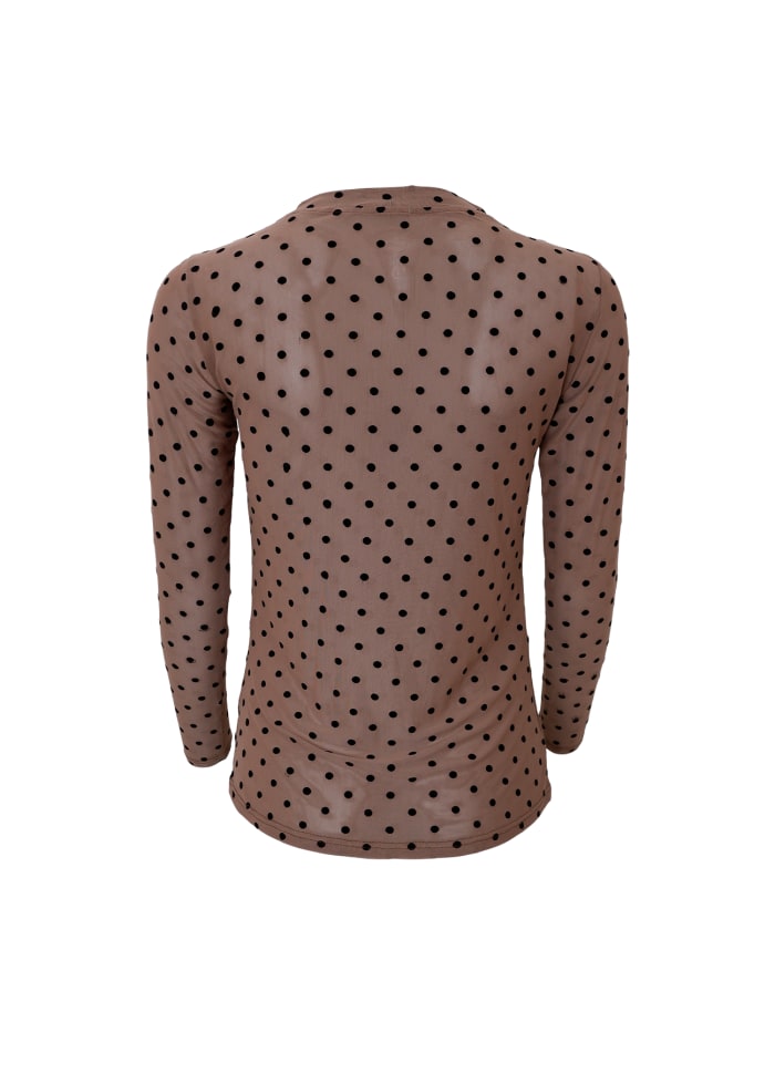 Jennie dotted mesh blouse taupe