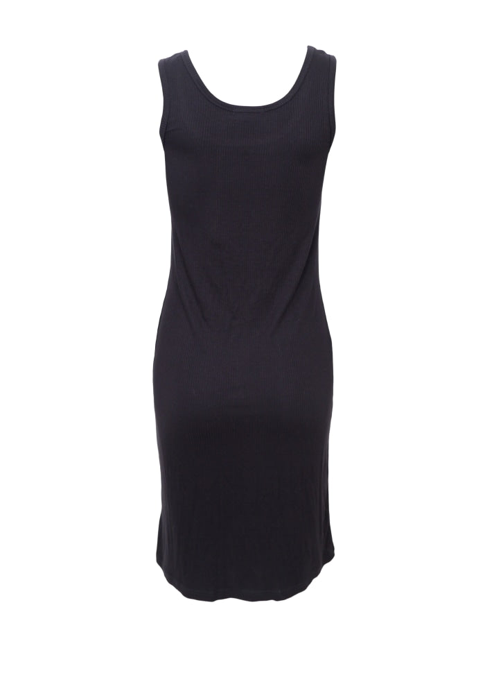 Tea slip dress black