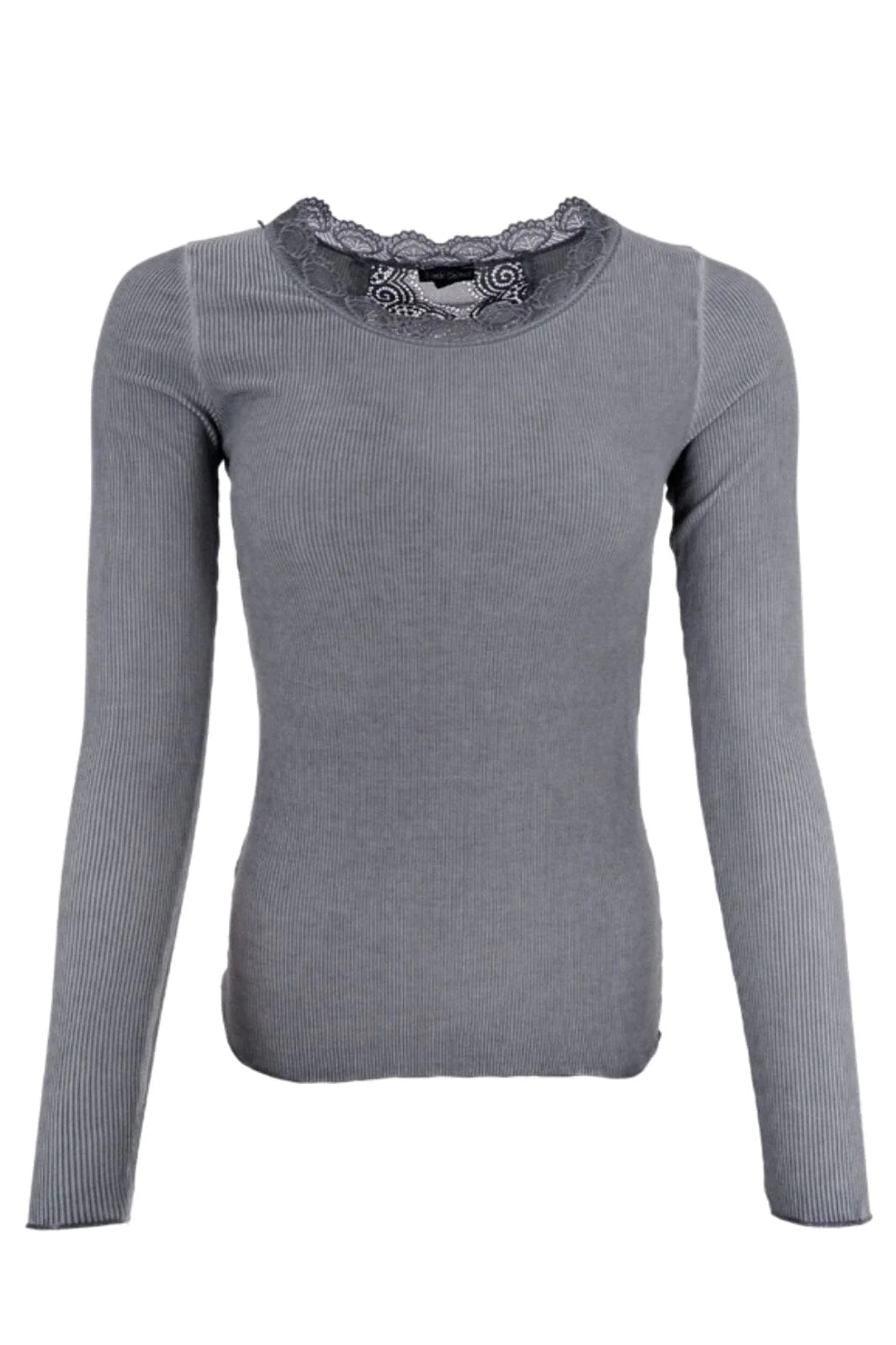 Ivy rib blouse grey