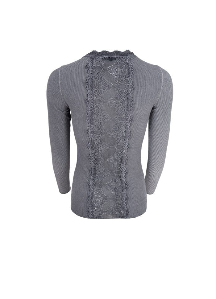 Ivy rib blouse grey