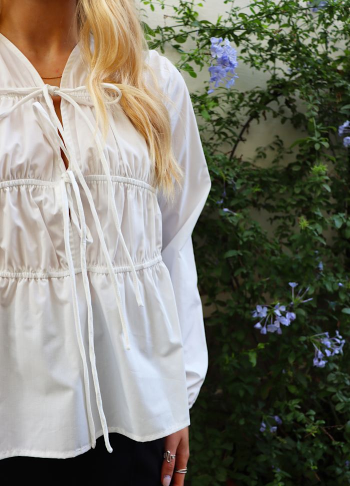 Jane tie blouse white