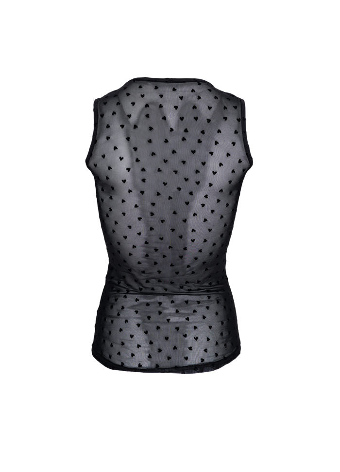 Isole love mesh tanktop black heart