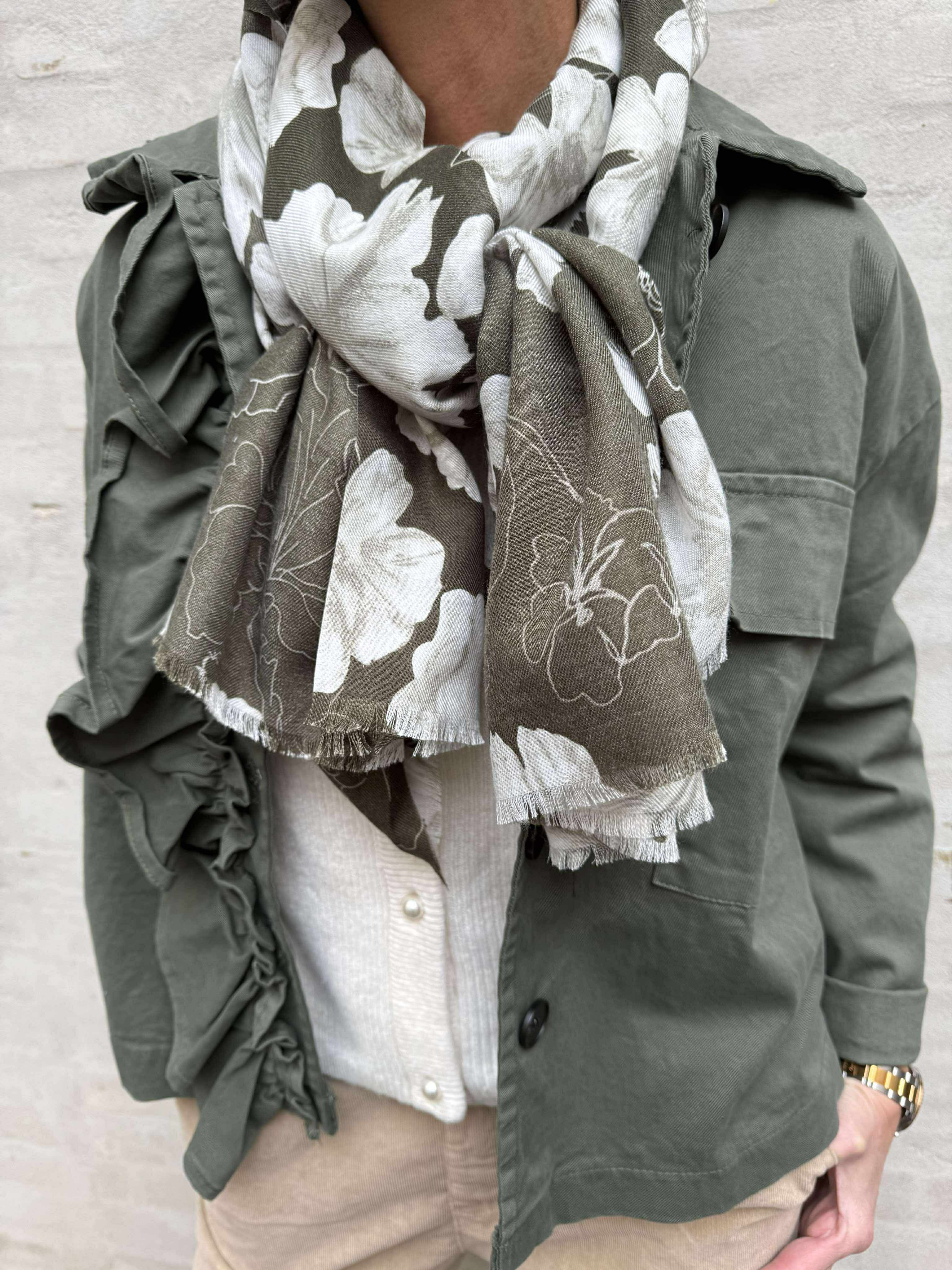 Flower Scarf - Army