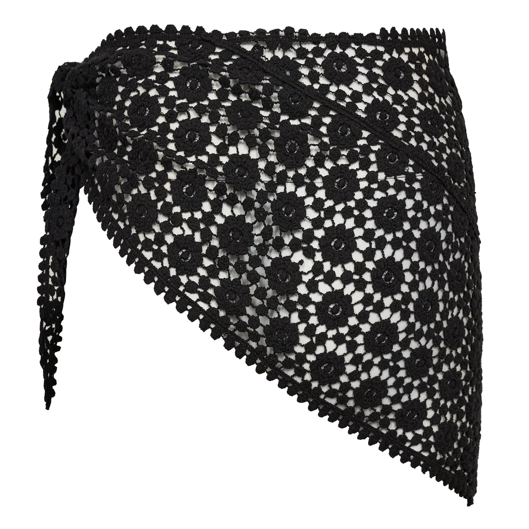 CalinCC Crochet Scarf Skirt - Black