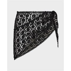 CalinCC Crochet Scarf Skirt - Black