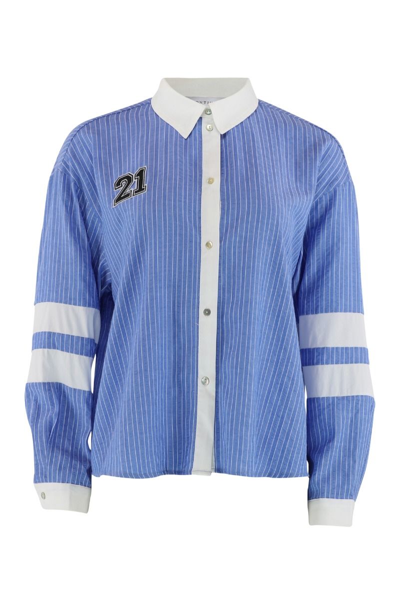 Ally 21 shirt blue stripe