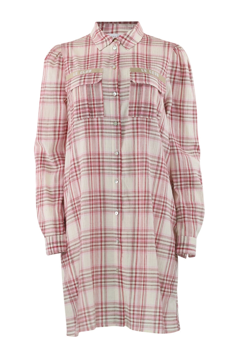 Mili Check Patch Dress - Red Check