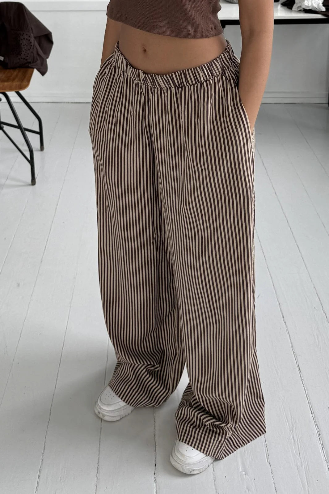 Noah stripe pants brown