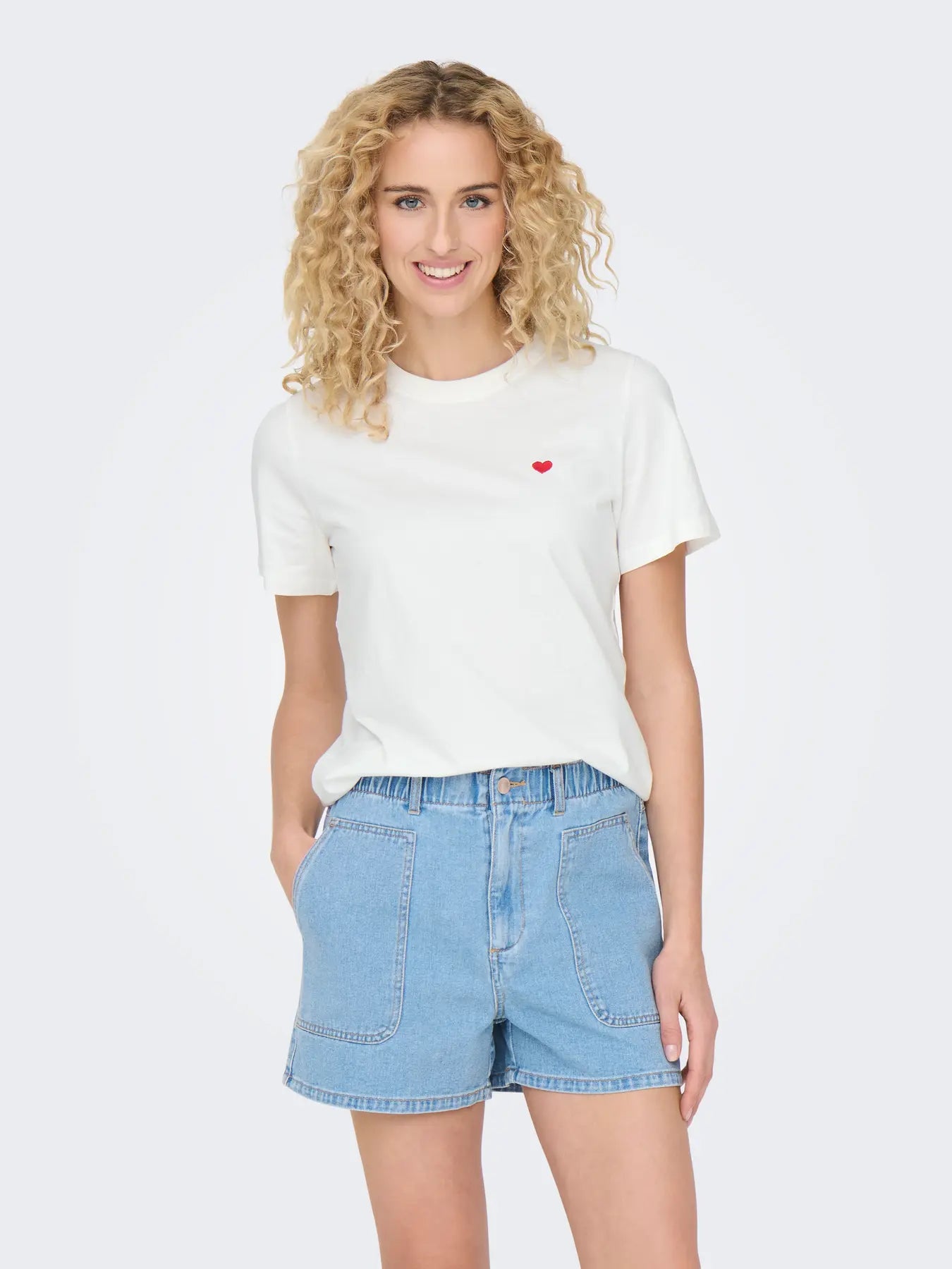 Pisa S/S Print top cloud dancer/bittersweet heart