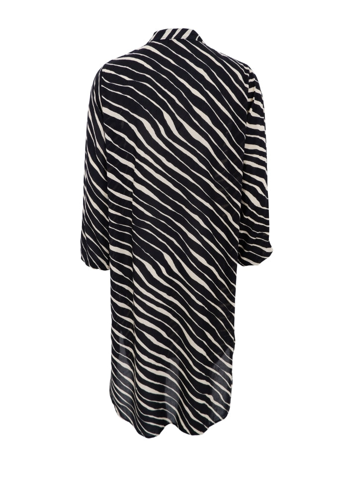 Stella pleat tunic dress black zebra