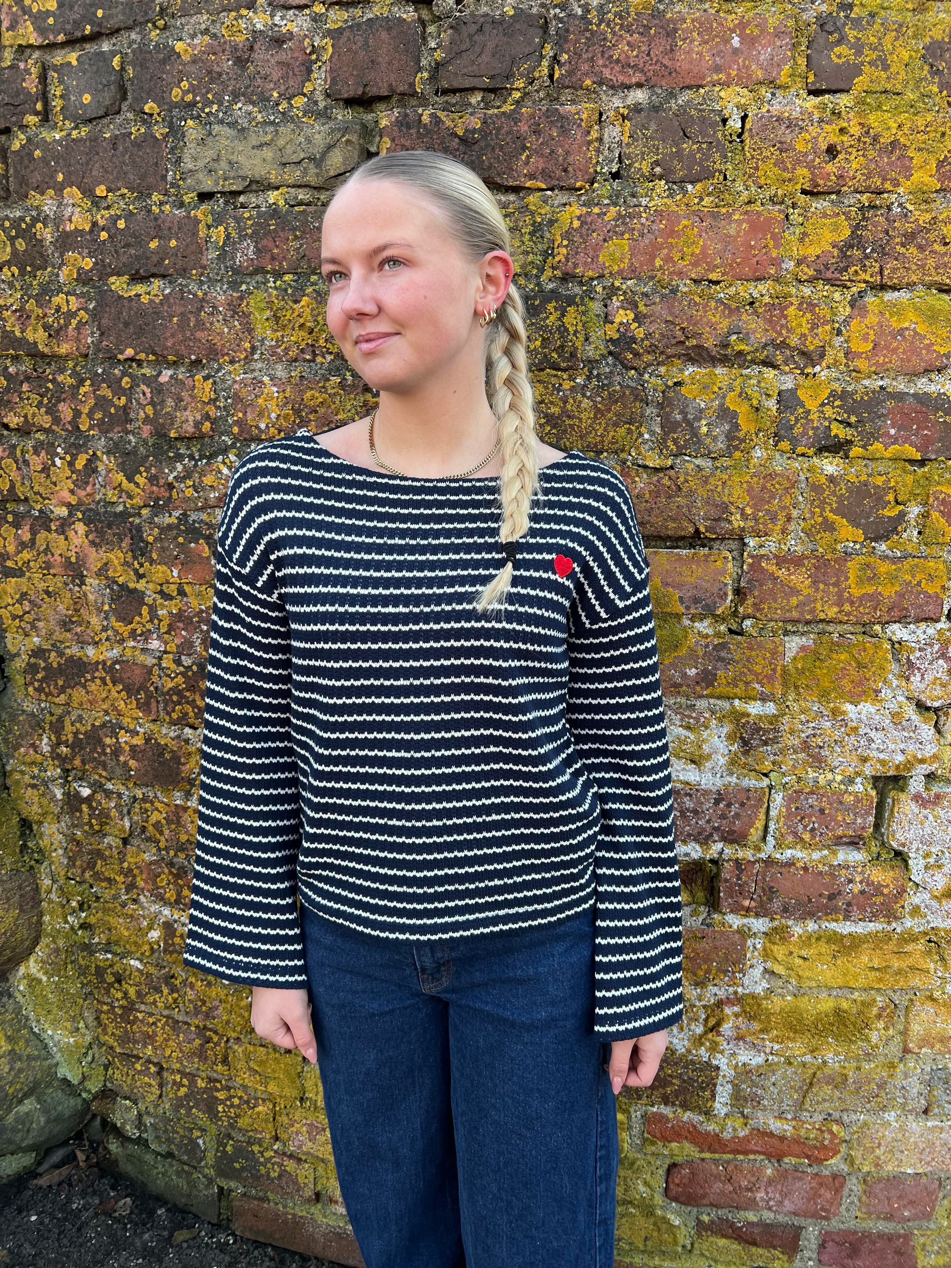 THEA LS BOATNECK TOP - Black Iris BIRCH + BS HEART