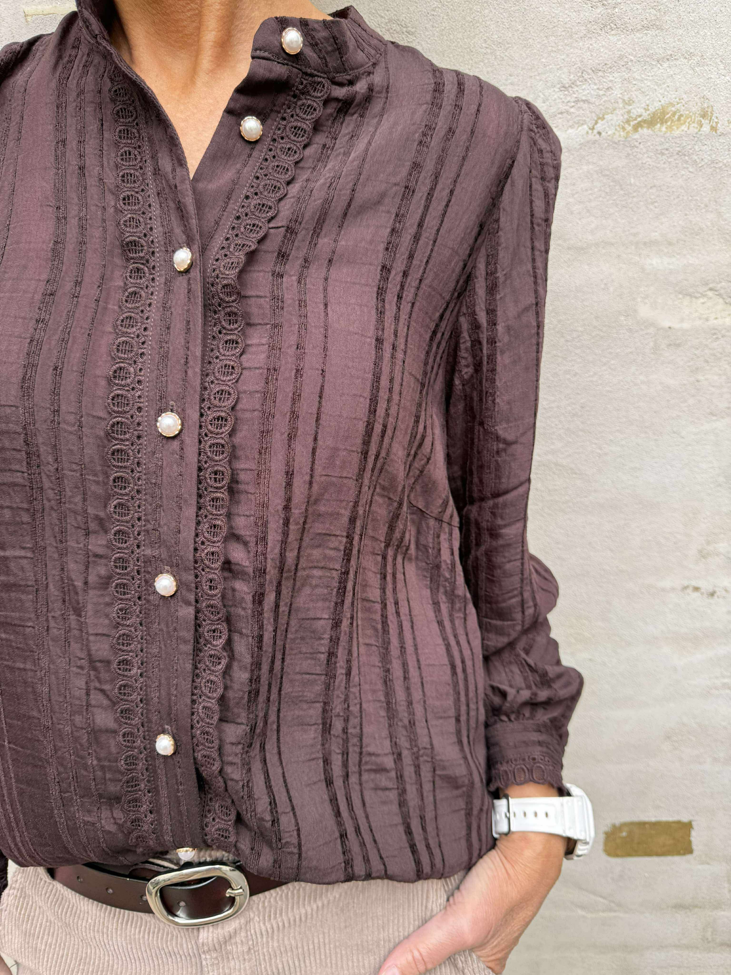 KesiCC Lace Shirt - Dark Brown