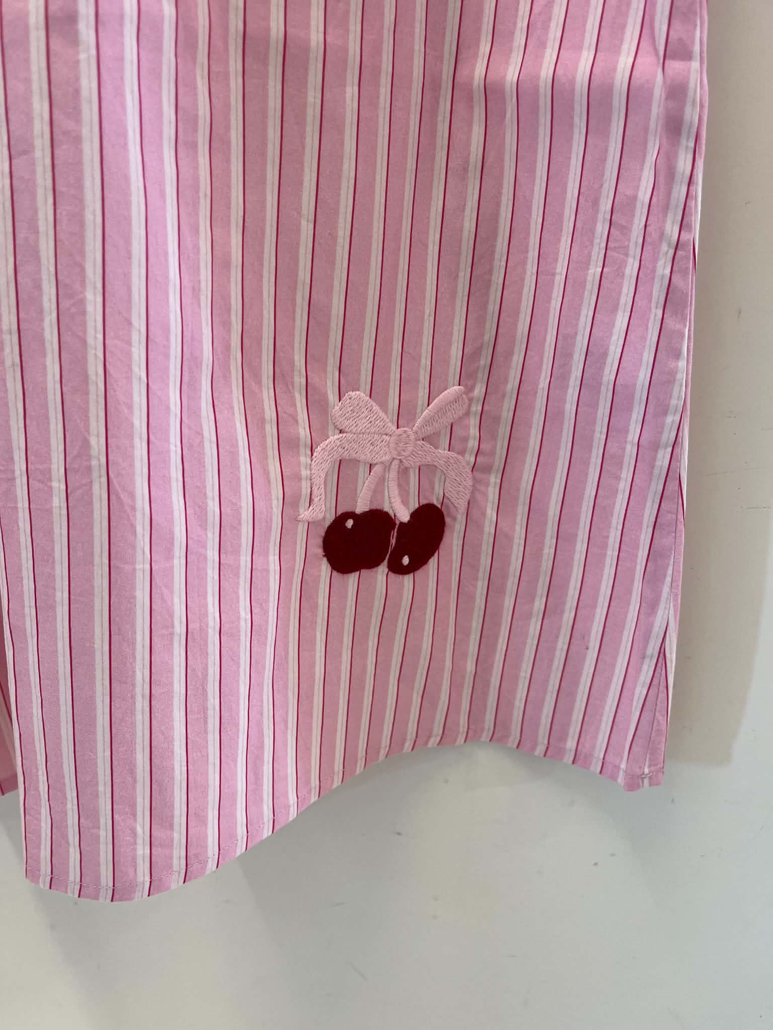 Cherry Dress - Light Pink Print