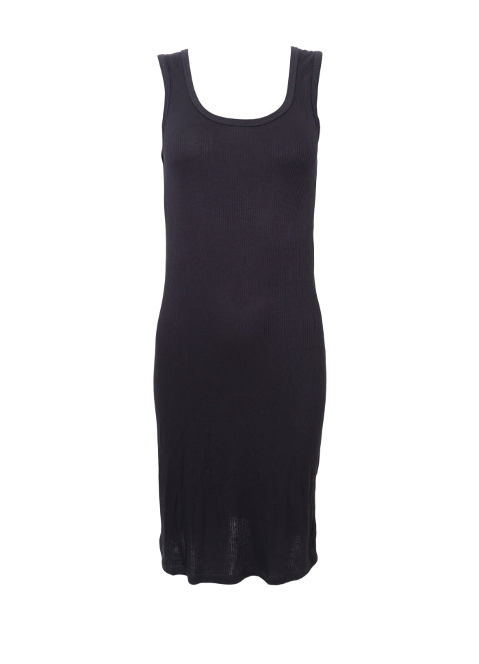 Tea slip dress black