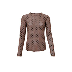 Jennie dotted mesh blouse taupe