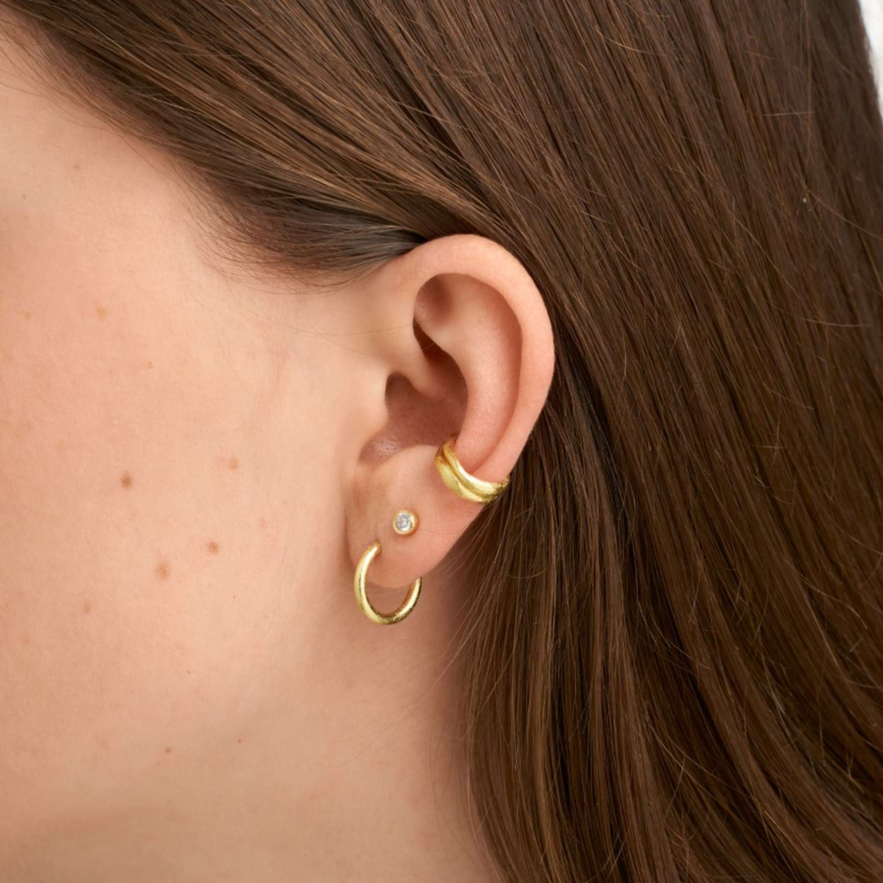 Børstet Ear Cuff - Guld