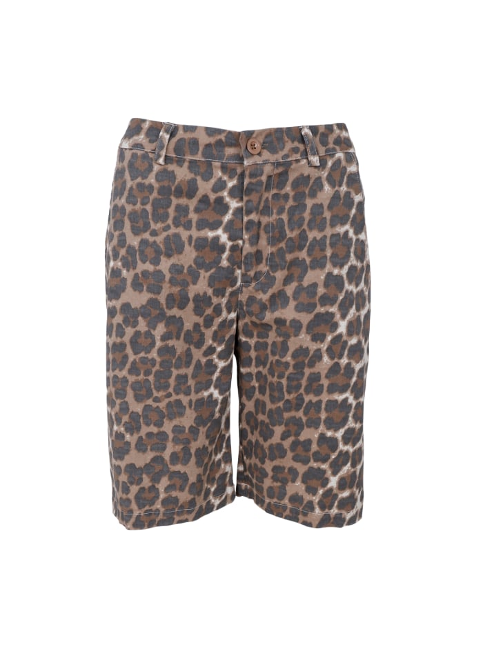 Box canvas shorts leopard