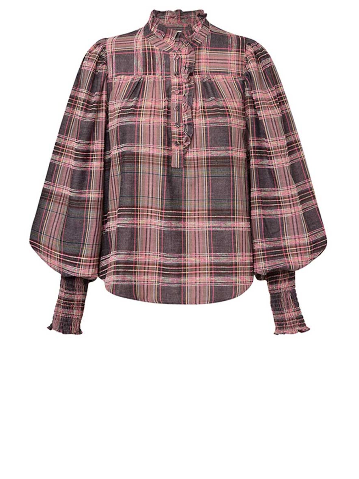 MijaGO blouse pink check  mix